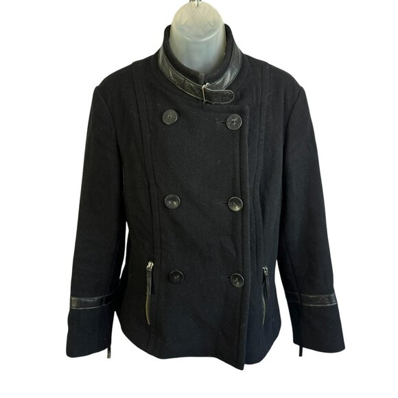 Rudsak Black Wool Military Jacket – Women’s Medium Moto Style Coat - Picture 3 of 9
